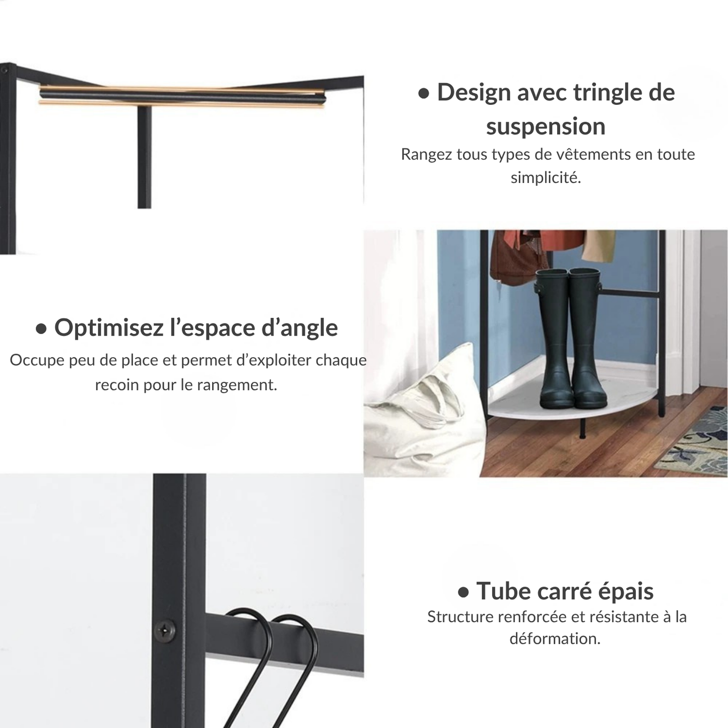 Porte manteau d'angle métallique - INANGULO