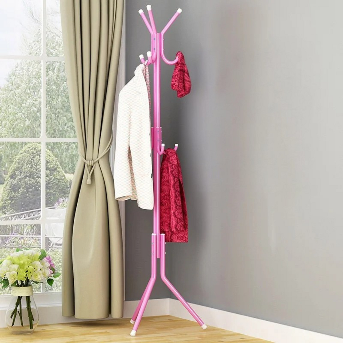 Porte manteau sur pied perroquet avec plusieurs crochets- FACILIO