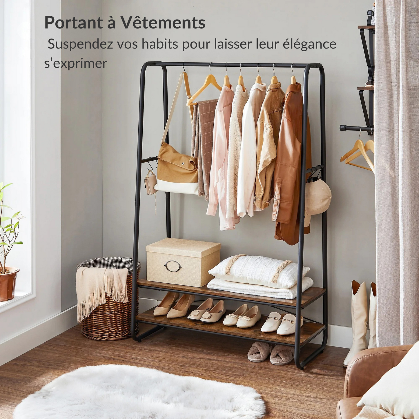 Portant vêtement industriel avec étagères – FERROLINEA