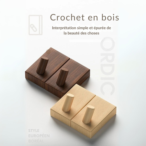 Crochet mural cylindrique en bois – TENEO