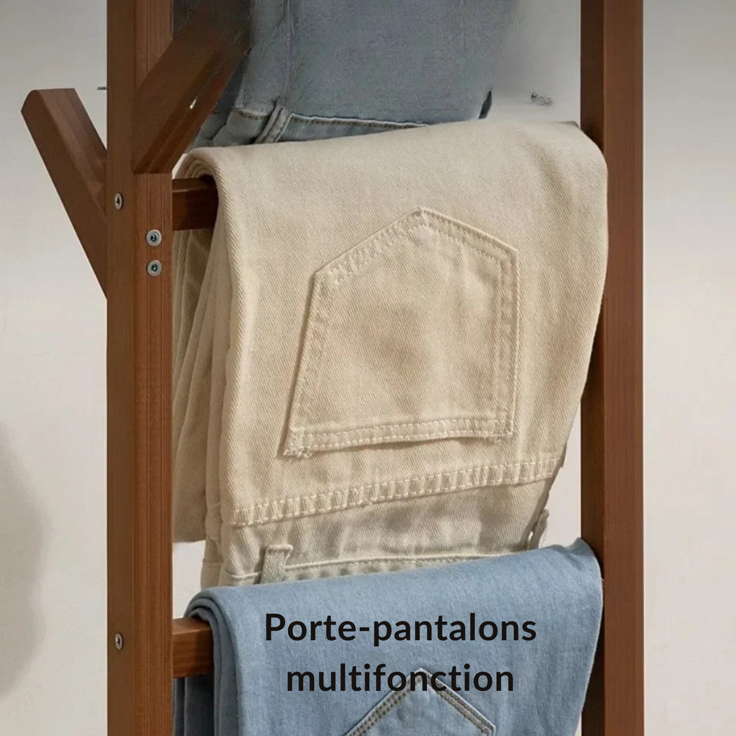 Portant vêtement à roulettes en bambou - BAMBUCA