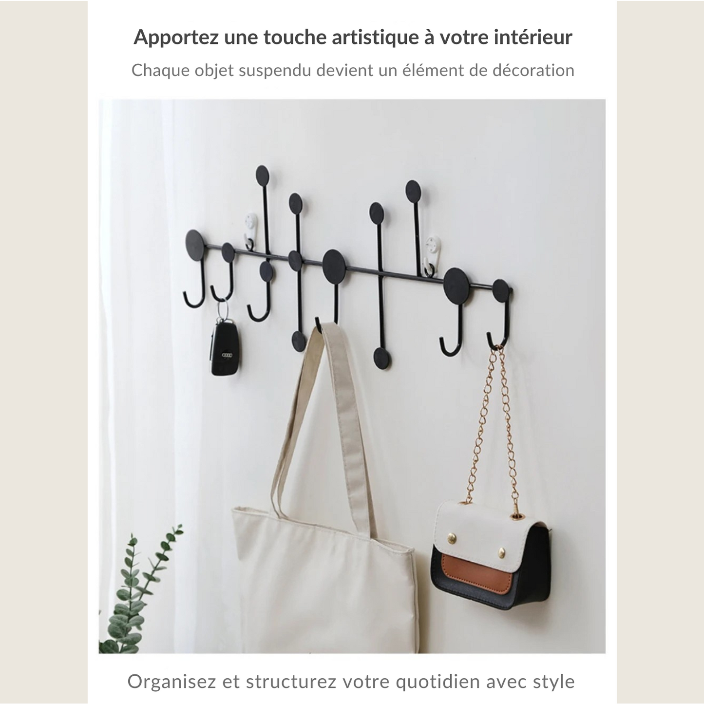Porte manteau mural design cercle et feuille - FORMA