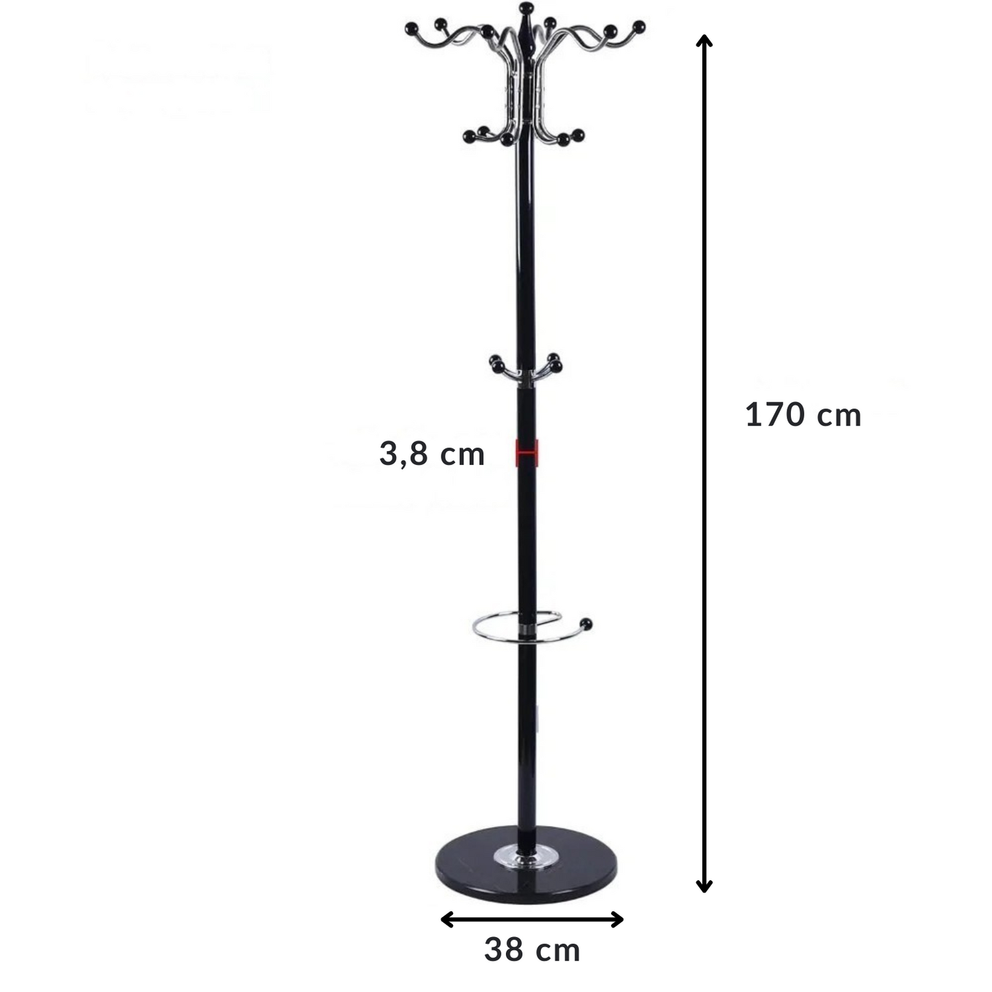 Porte manteau sur pied perroquet métal noir - CLAVUS
