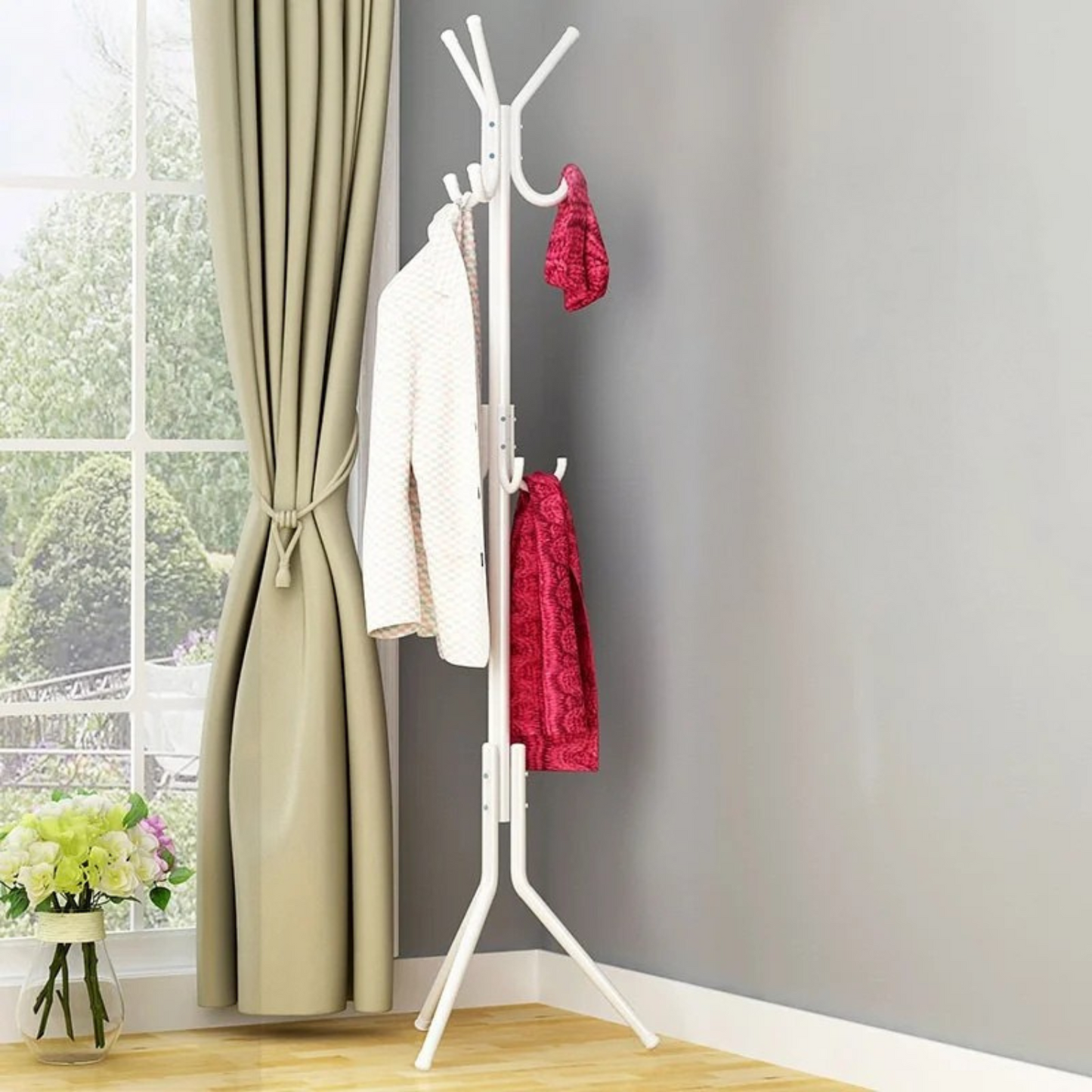 Porte manteau sur pied perroquet avec plusieurs crochets- FACILIO