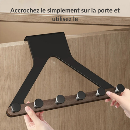 Porte manteau pour porte design, bois & métal - PENDEORE
