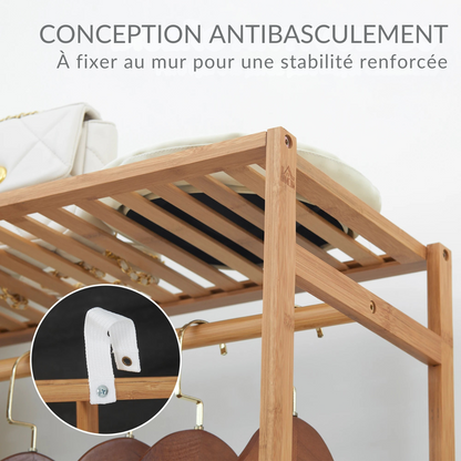 Portant vêtement ouvert en bois -  ROBURA