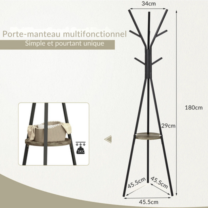 Porte manteau sur pied design avec tablette - TRIPOSA