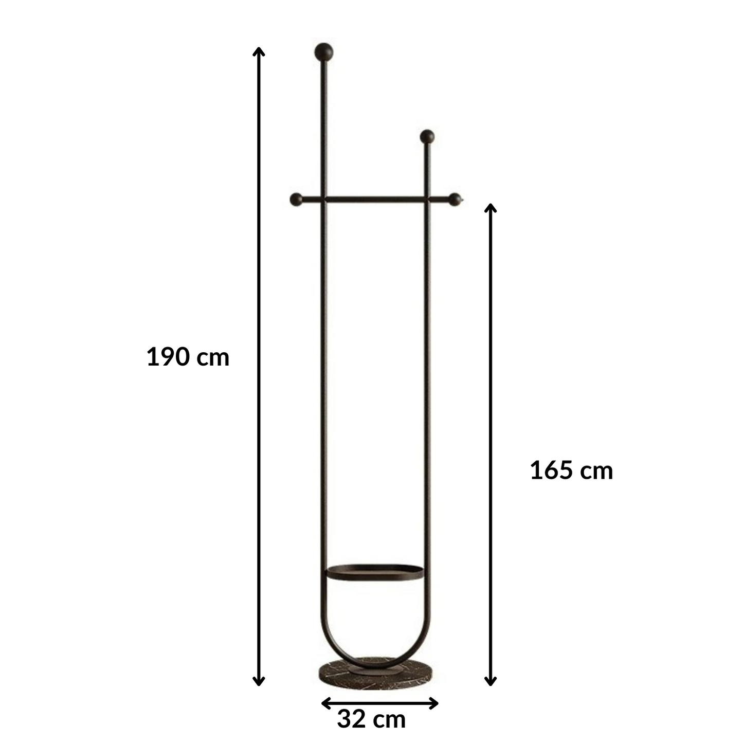 Porte manteau sur pied design avec base circulaire - ARCULUM