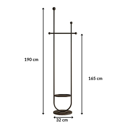 Porte manteau sur pied design avec base circulaire - ARCULUM