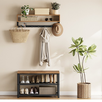 Porte-manteau mural avec banc de rangement - STRUCTURA DUO