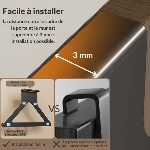Porte manteau pour porte design, bois & métal - PENDEORE
