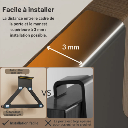 Porte manteau pour porte design, bois & métal - PENDEORE