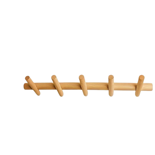 Porte manteau mural en bois style nordique - NATURALE