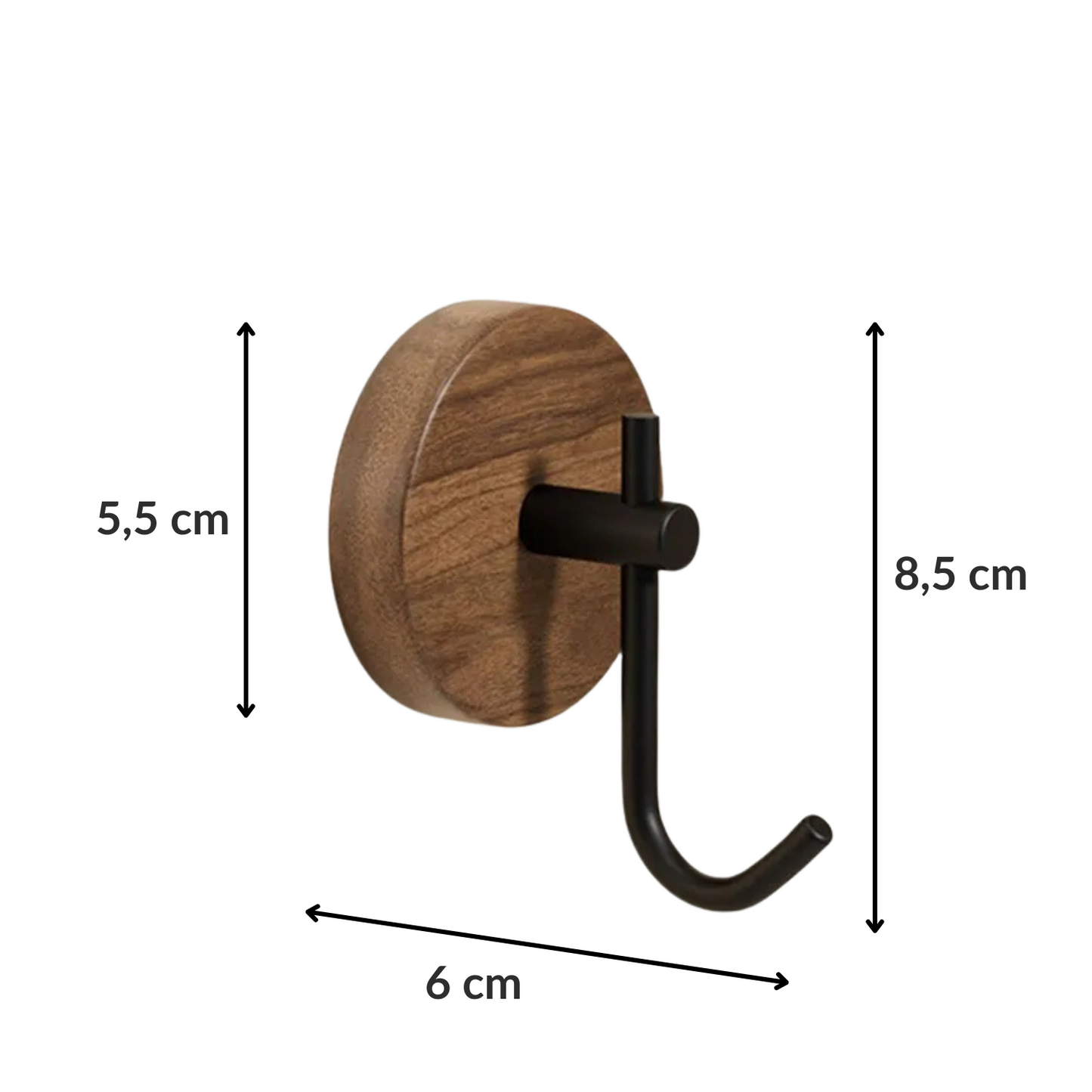 Crochets muraux bois naturel & métal – UNCO