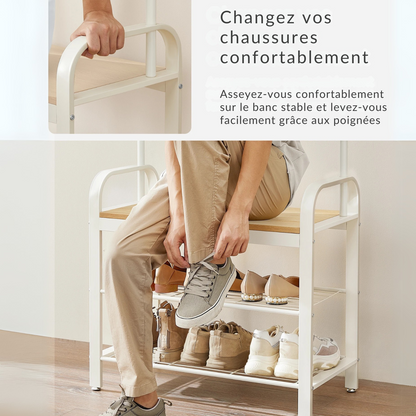 Vestiaire d'entrée multifonctionnel avec banc intégré - TRIPLEX