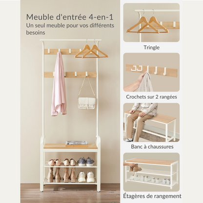 Vestiaire d'entrée multifonctionnel avec banc intégré - TRIPLEX