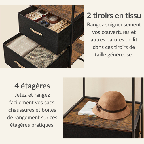 Portant vêtement dressing double avec étagères & tiroirs - CAPSULA