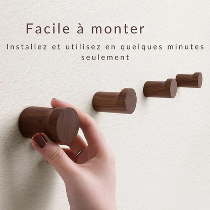 Patere murale simple en bois massif – FIXA