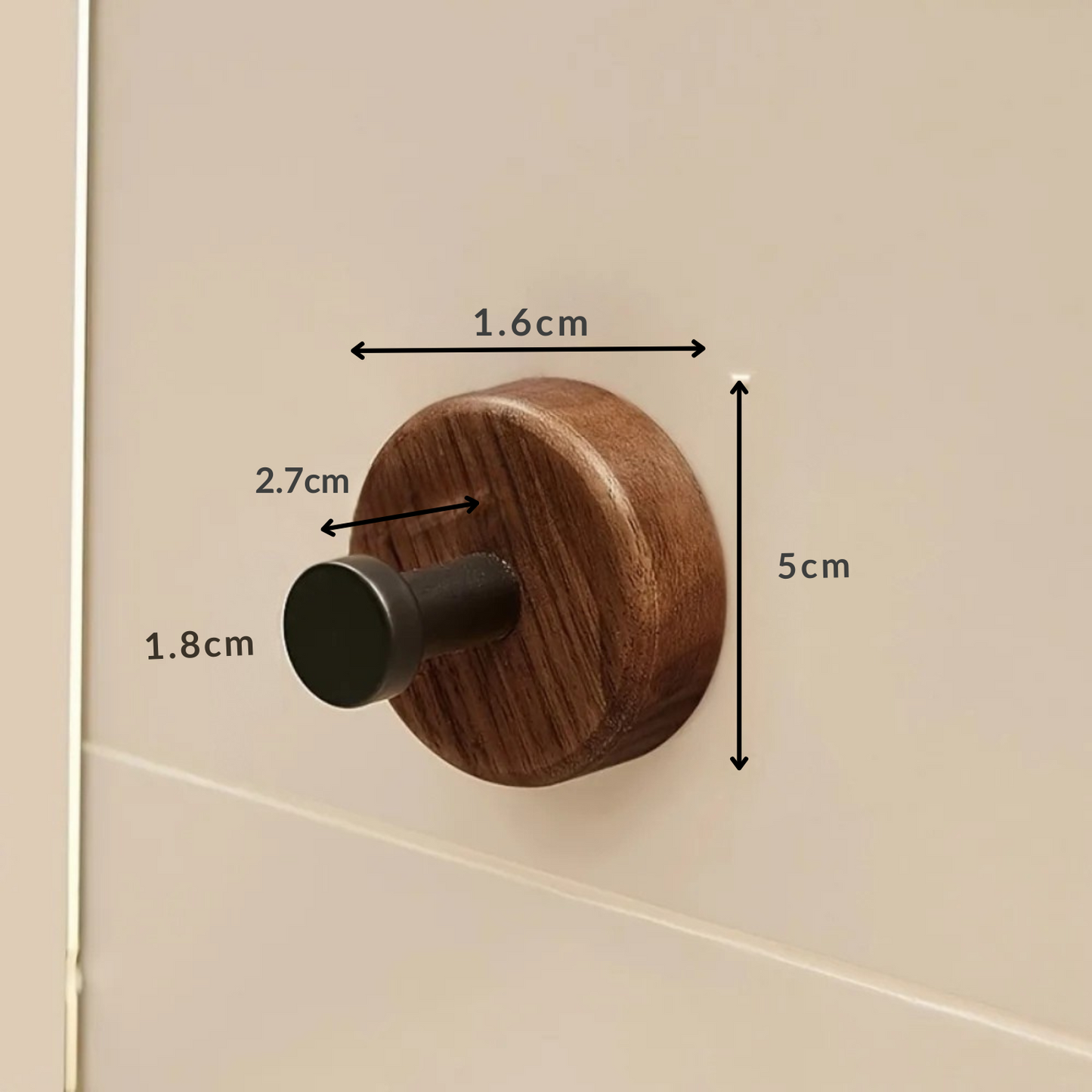 Patere mural bois massif & métal - DUALIS