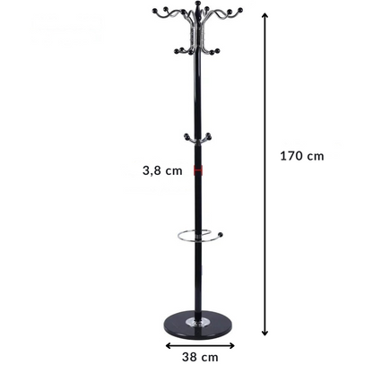 Porte manteau sur pied perroquet métal noir - CLAVUS
