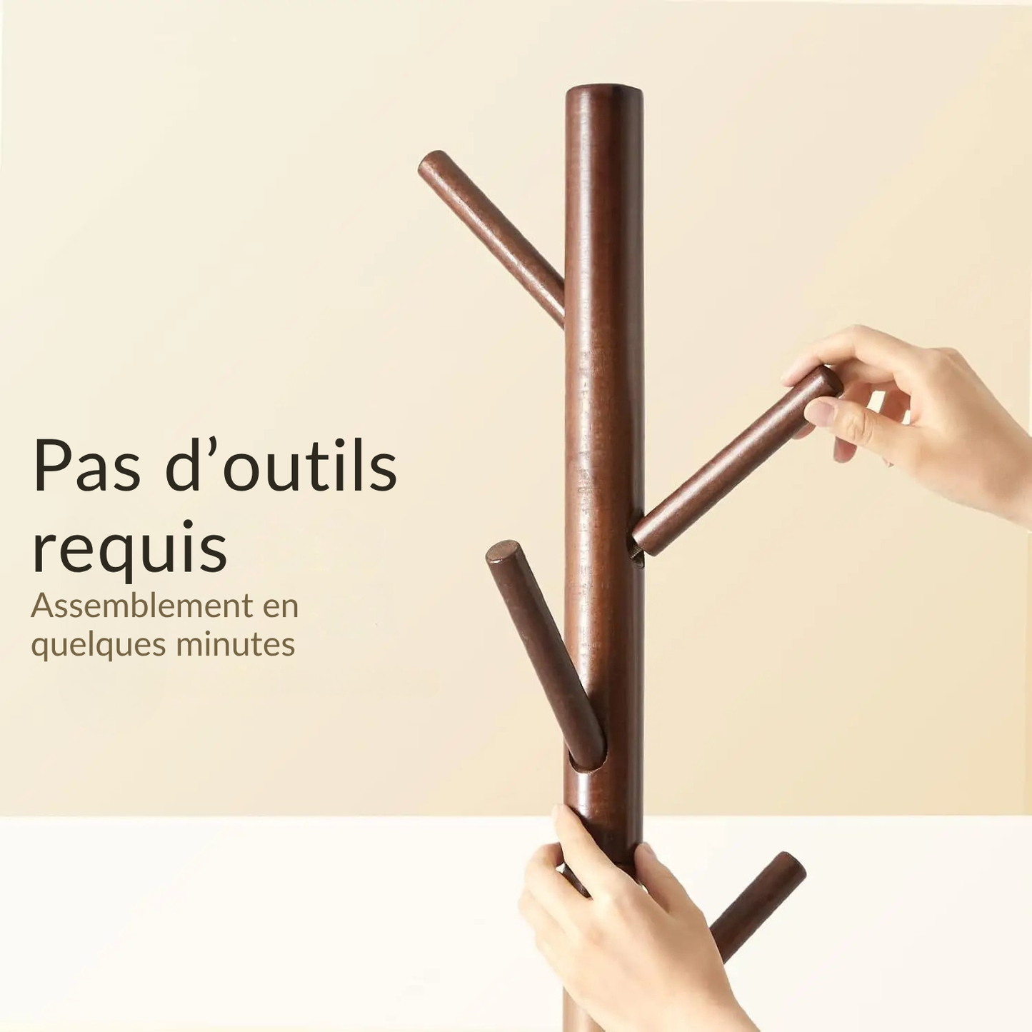 Porte manteau sur pied bois naturel - SILVIUM