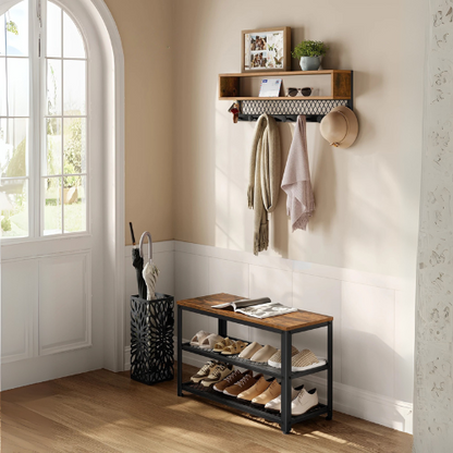 Porte-manteau mural avec banc de rangement - STRUCTURA DUO