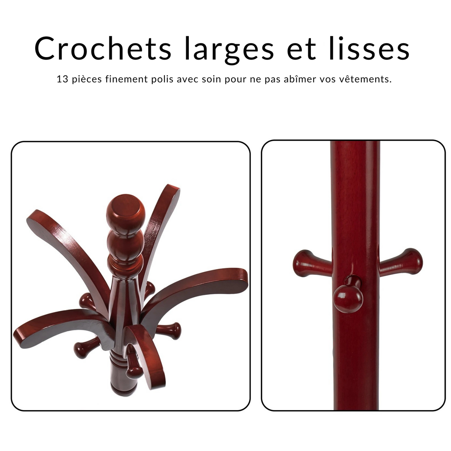 Porte manteau sur pied en bois authentique et décoratif - NOBRA