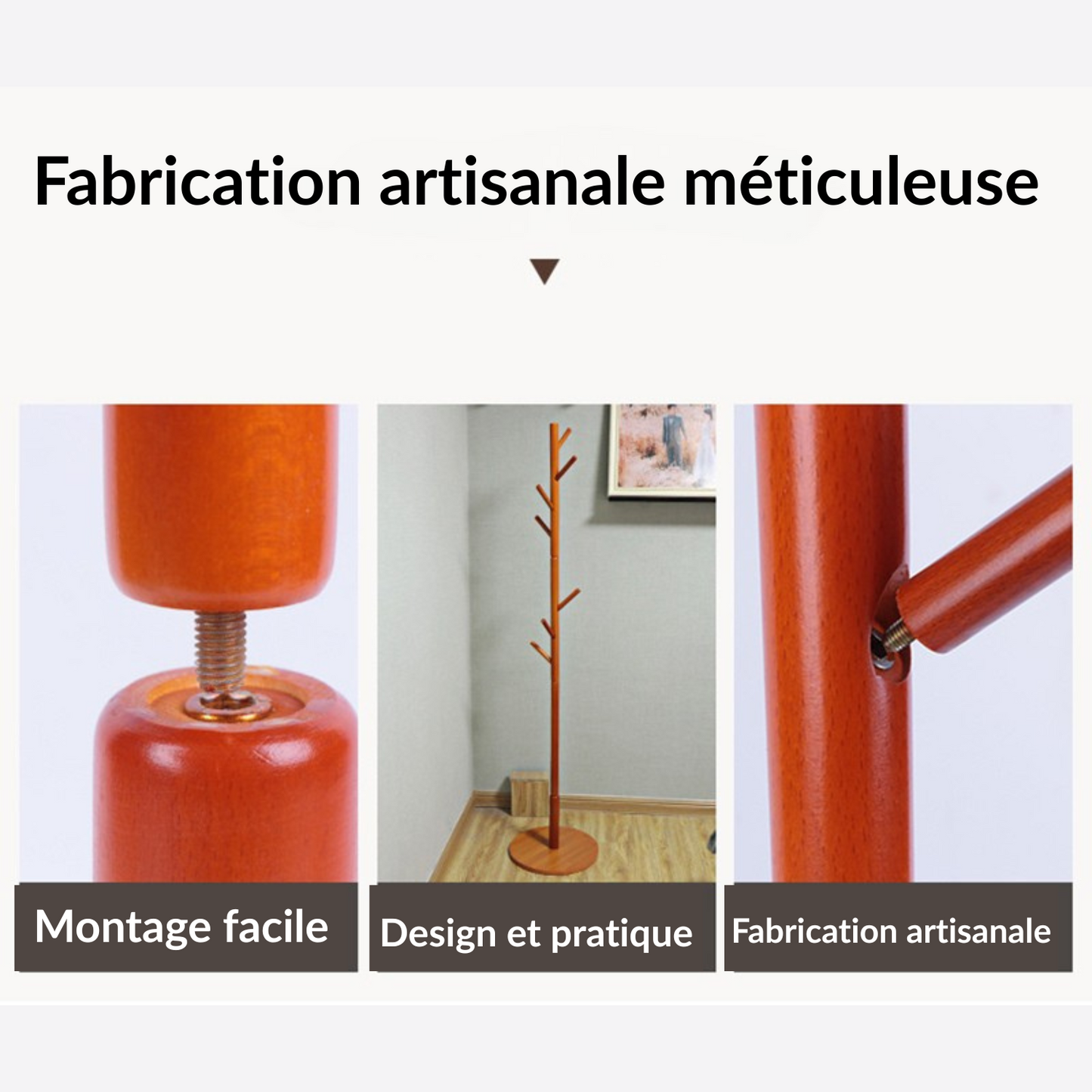 Porte manteau sur pied en bois de hêtre – LIGNA