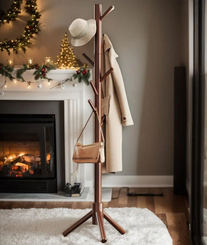 Porte manteau sur pied bois naturel - SILVIUM