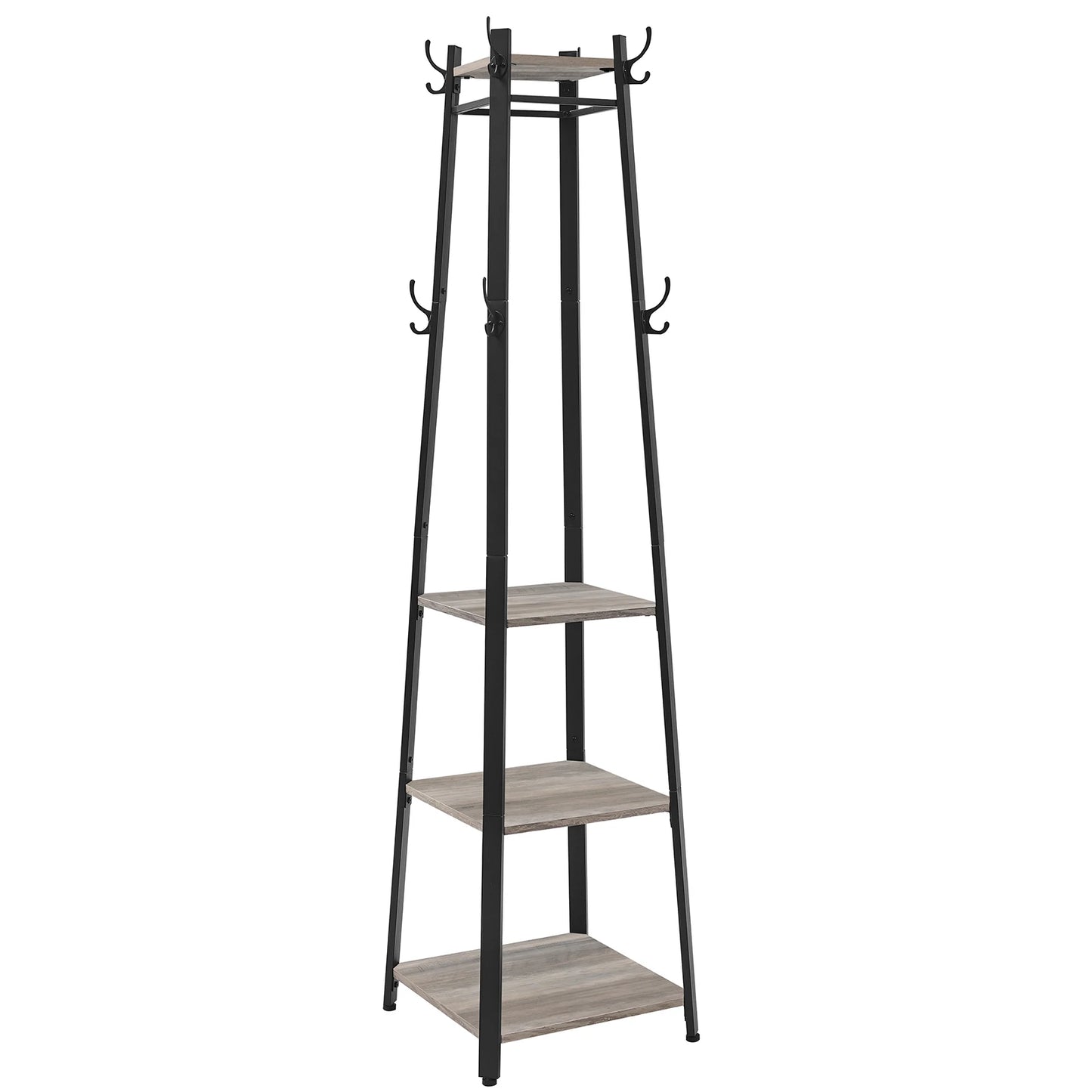 Porte manteau colonne sur pied avec étagères - LOCELLA