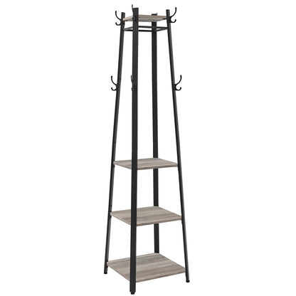 Porte manteau colonne sur pied avec étagères - LOCELLA