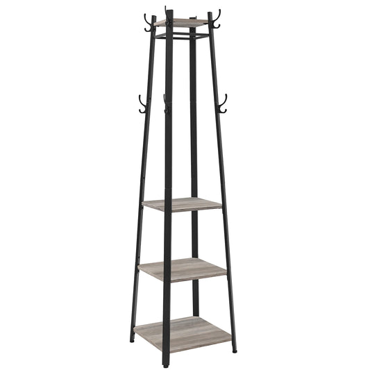 Porte manteau colonne sur pied avec étagères - LOCELLA