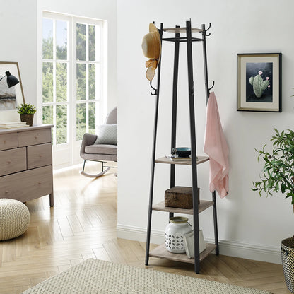 Porte manteau colonne sur pied avec étagères - LOCELLA