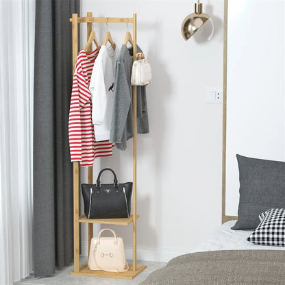 Porte manteau sur pied en bambou avec étagères - STATURA