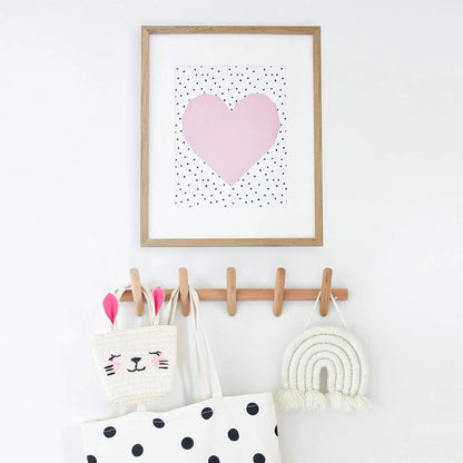 Porte manteau mural en bois style nordique - NATURALE