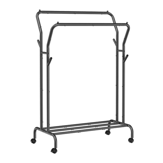 Portant vêtements noir et mobile double barre - DUPLEX RATIO