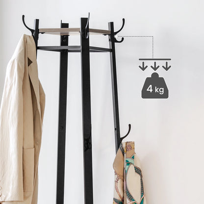 Porte manteau colonne sur pied avec étagères - LOCELLA