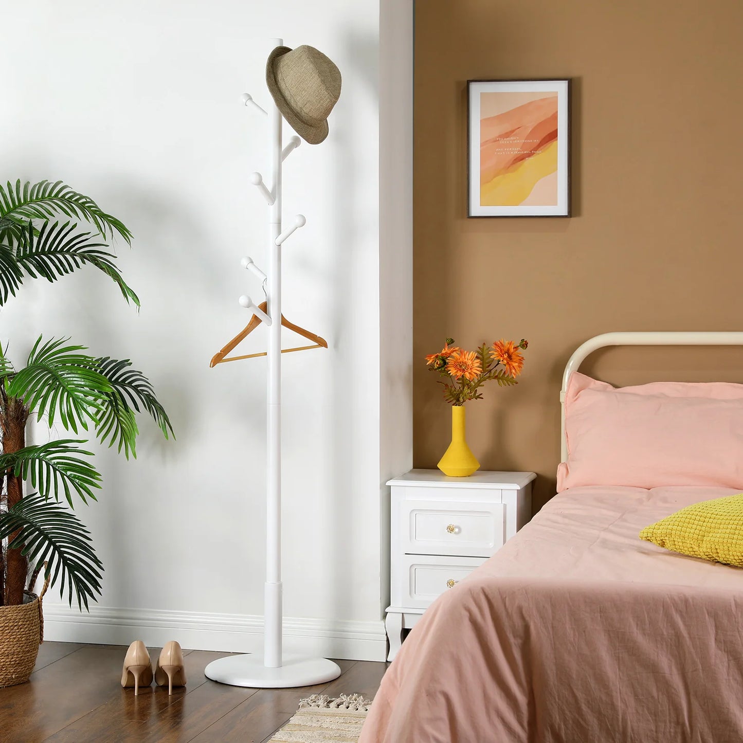 Porte manteau sur pied design en bois blanc - LINEA ALBA