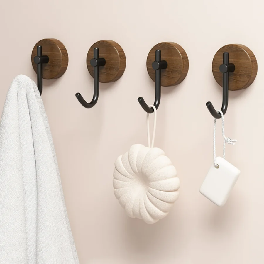 Crochets muraux bois naturel & métal – UNCO