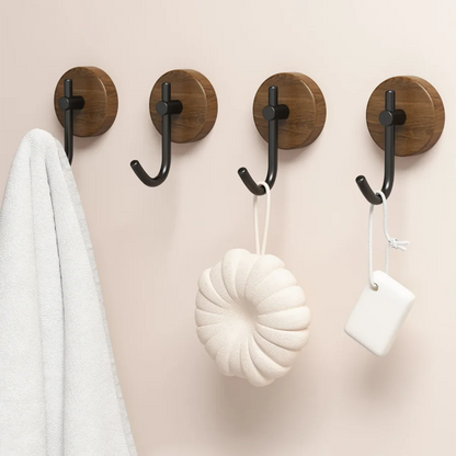 Crochets muraux bois naturel & métal – UNCO