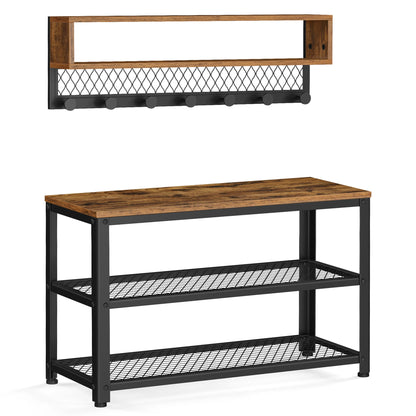 Porte-manteau mural avec banc de rangement - STRUCTURA DUO